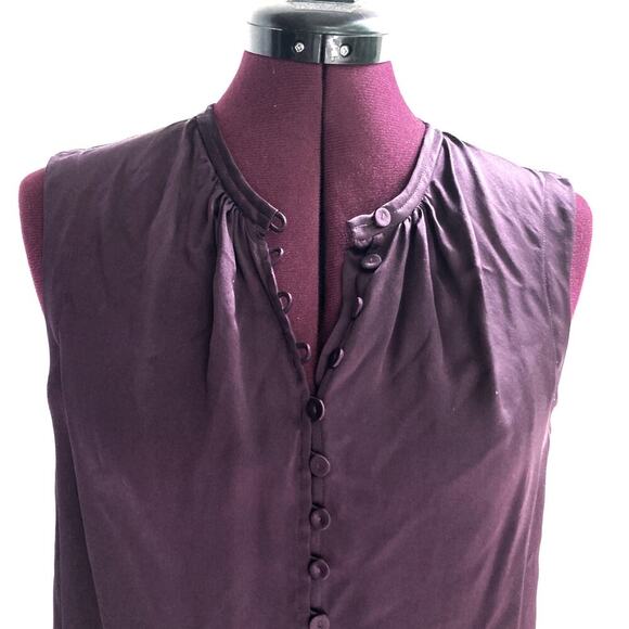 Rebecca Taylor Cassis Silk Charmeuse Top NWT  Jewel Tone Fall Dinner City Blouse - Picture 7 of 16